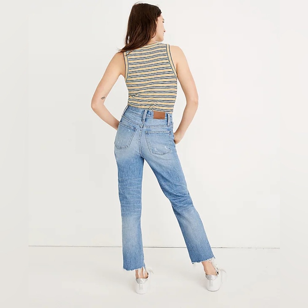Madewell Classic Straight Jeans in Corrie Wash Step-Hem Edition